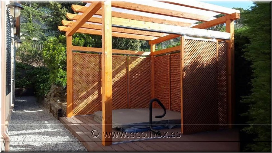 Instal-laci� p�rgola tarima de fusta spa Ecoinox